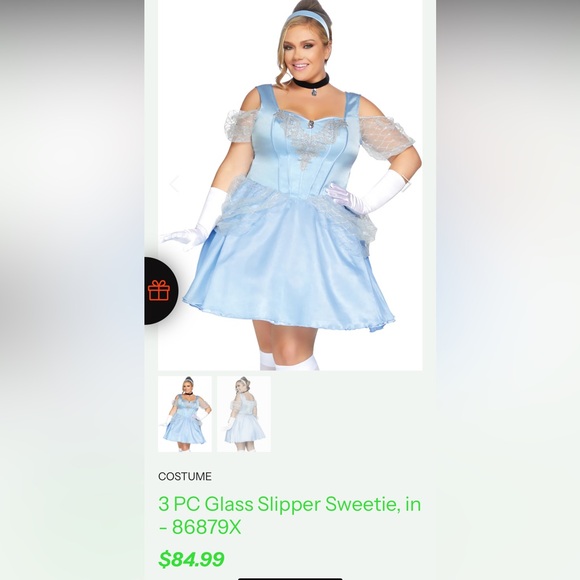 Leg Avenue Glass Slipper Sweetie Costume - Picture 2 of 2